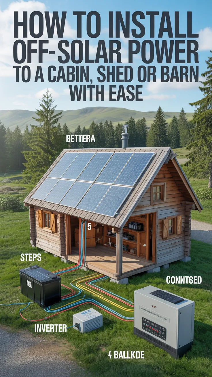 How To Install Off-Grid Solar Power To A Cabin, Shed Or Barn With Ease